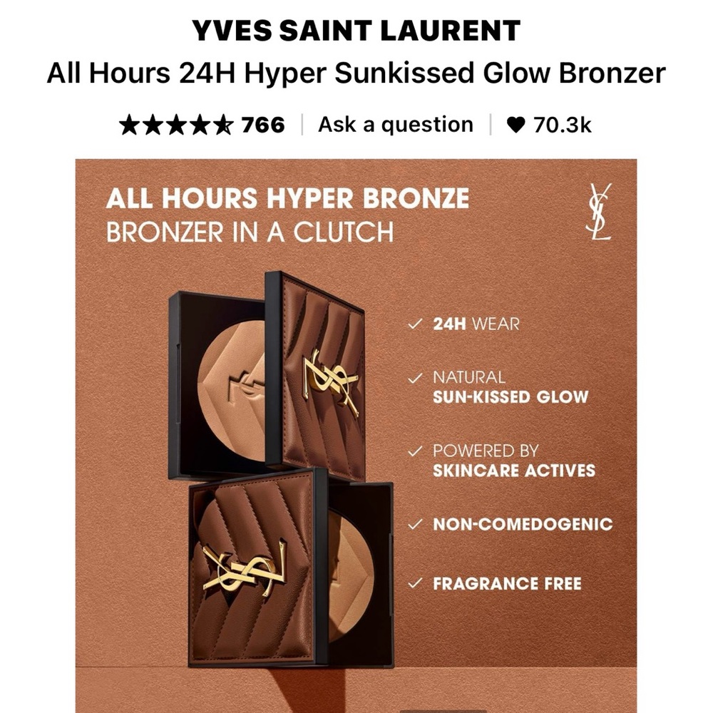 Yves Saint Laurent All Hours Hyper Bronze -BRAND NEW! - Picture 13 of 15